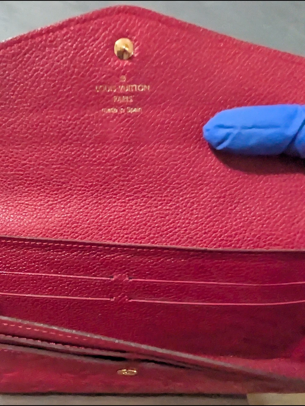 Louis Vuitton Monogram Empreinte Curieuse Long Wallet with Removable Zip Pouch.